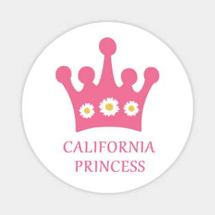 California Princess with Pink Crown and White Daisies Magnet